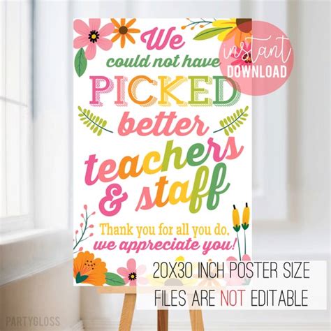 Teacher Appreciation Poster Design Printable Poster Etsy Hong Kong