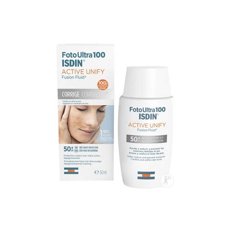 ISDIN FOTOULTRA 100 INVISIBLE ACTIVE UNIFY 50 SPF CORRIGE TRANSPARENT