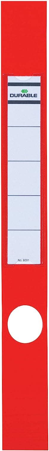 Durable 809103 Ordofix Lever Arch Spine Labels 40 X 390 Mm Red Pack