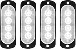 Amazon Yifengshun 4 LED White Emergency Strobe Light Bar 18