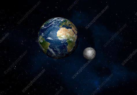 Earth-Moon comparison, illustration - Stock Image - C038/3772 - Science ...