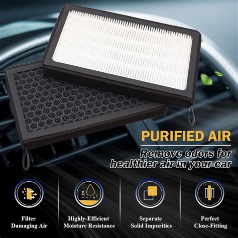 Pack For Tesla Model Y Air Filter Hepa Activated Carbon Cabin Air