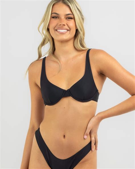 Shop Rhythm Classic Underwire Bikini Top In Black Fast Shipping