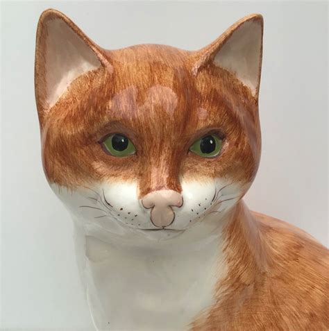 Babbacombe Pottery Large Ginger And White Cat Figure Philip Laureston