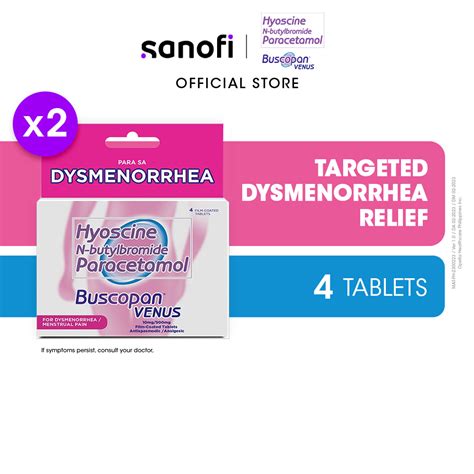 Buscopan Venus For Dysmenorrhea 4 Tablets Bundle Of 2 Shopee