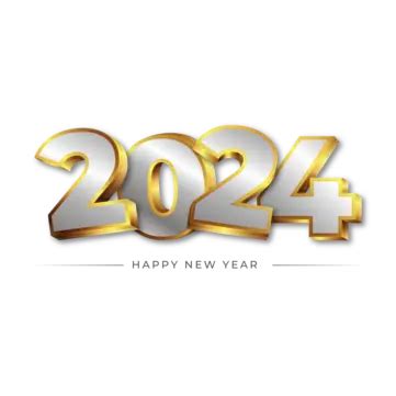 2024 Logo 3d Luxury Golden Creative Design Concept Vector New Year