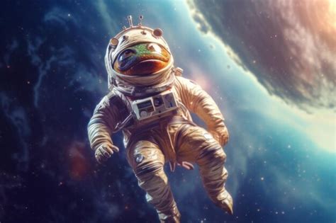 Un Astronauta En Un Traje Espacial Flotando En El Aire Imagen