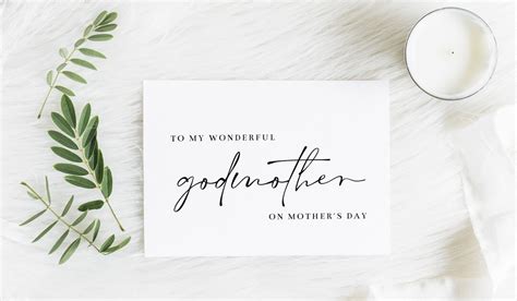 Printable Godmother Mothers Day Cards Minimalist Script Etsy