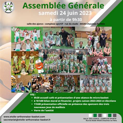 Assembl E G N Rale Juin Etoile Arthonnaise Basket