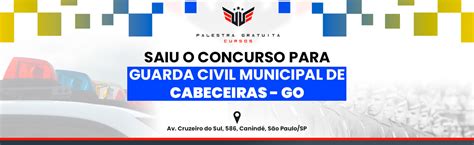 Concurso GCM Cabeceiras GO Curso Palestra Gratuita