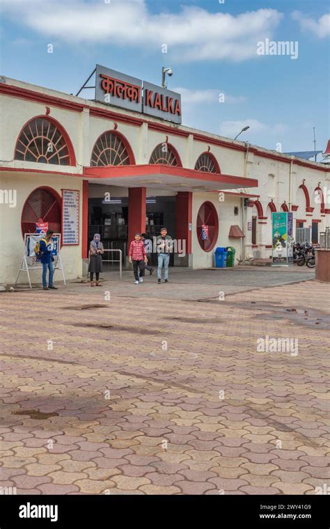 Kalka railway station of Kalka-Shimla railway, Haryana, India Stock ...