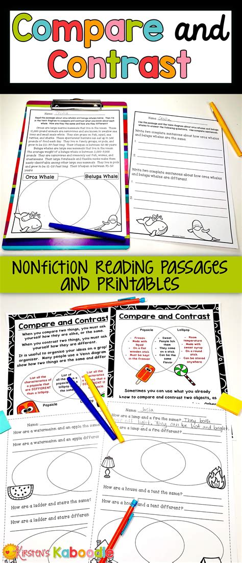 Compare And Contrast Activities 2nd Grade