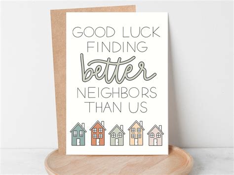 Funny Moving Away Card for Neighbor Good Luck Finding Better - Etsy