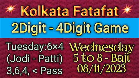 Kolkata Ff Digit Digit To Baji Game Wednesday