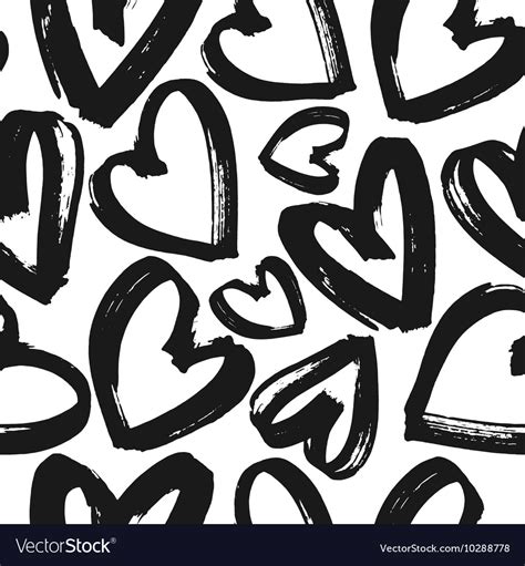 Black and white heart pattern Royalty Free Vector Image