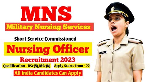 Indian Army MNS Nursing Officer Recruitment 2023 Military Nursing