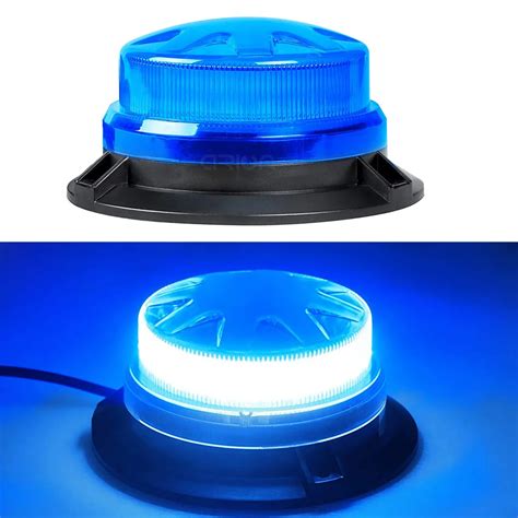 LED Azul Luz Estrobosc Pica De Emerg Ncia Base Magn Tica Carro Pol Cia