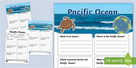 NEW Pacific Ocean Fact File Template Lehrer Gemacht