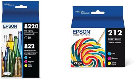 Epson 822 Durabrite Ultra Ink High Capacity Black And Standard Color Cartridge Combo