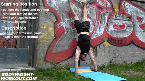 Handstand Wall Assisted Push Ups Bodyweight Exercise Madbarz Exercises