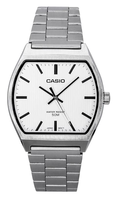 Montre Casio Standard Analogique En Acier Inoxydable Avec Cadran Blanc