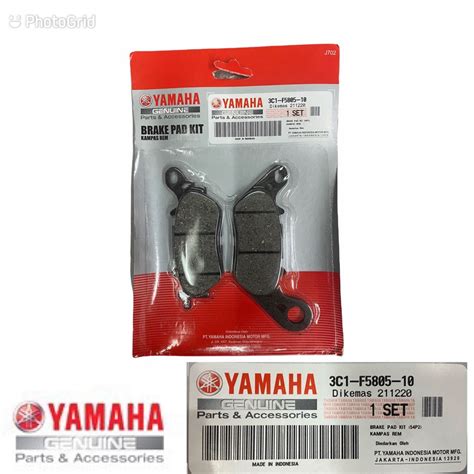 Original Yamaha Brake Pad Depan LC135 FZ150 NVX 3C1 F5805 10