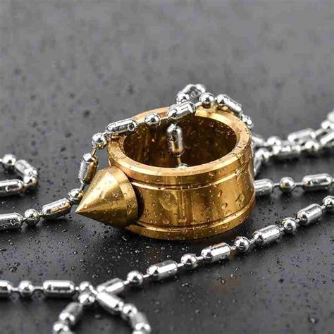 Stainless Steel Self Defense Ring Outdoor Edc Necklace Broke Window