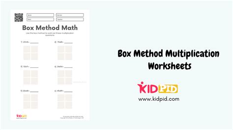 Box Method Multiplication Worksheets