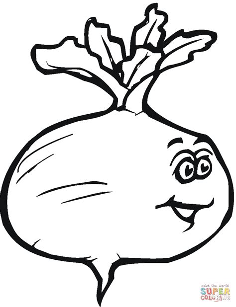 Smiling Beetroot coloring page | Free Printable Coloring Pages