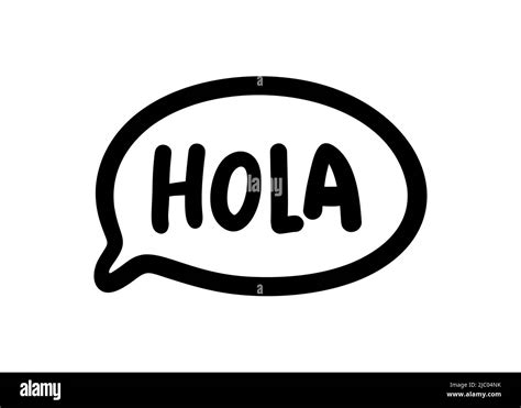 Letras De Palabras De Hola Frase Hello De Texto En Español Caligrafía De Pincel Dibujado A