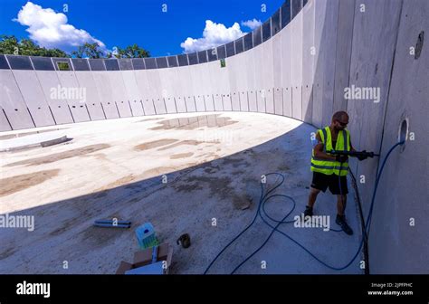 Torgelow Germany 16th Aug 2022 A Worker Seals The Joints In One Of