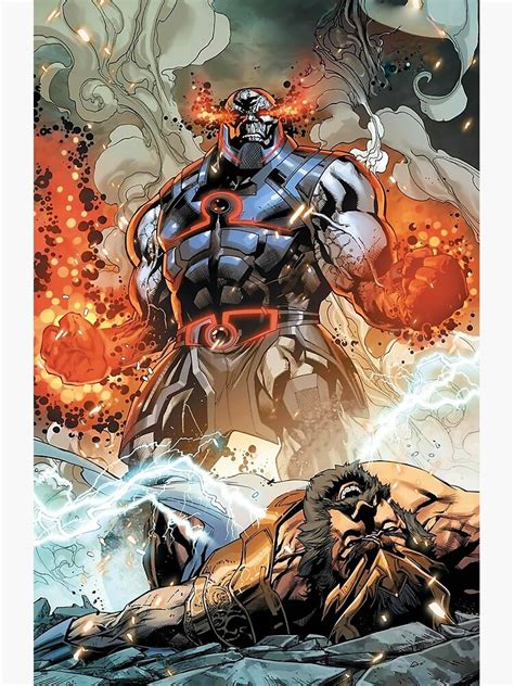 Darkseid Vs Justice League Poster For Sale By Kadinwuckert Redbubble