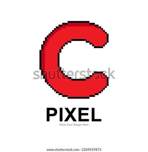 Letter C Pixel Digital Vector Logo Stock Vector Royalty Free