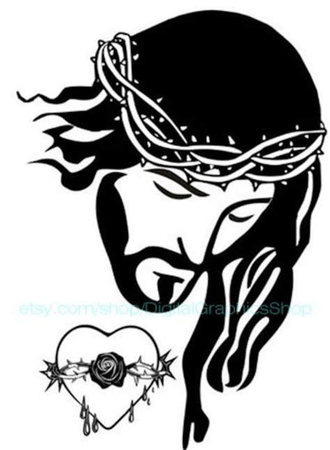 Jesus Christ Thorn Crown Sacred Heart Png  Svg Vector Printable Art