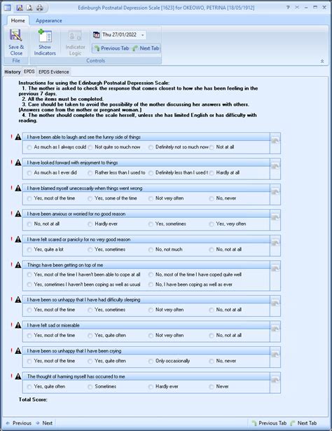 Edinburgh Postnatal Depression Scale Epds Calculator