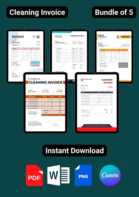 Cleaning Invoice Template Blank Printable PDF Excel Word