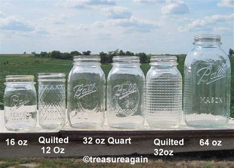 Clear Ball Jar Size Comparison Masones