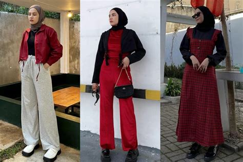 9 OOTD Hijab Nuansa Merah Via Zulviani Look Gorgeous