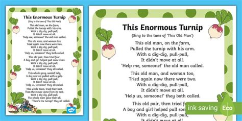 This Enormous Turnip Song Teaching Resource Twinkl