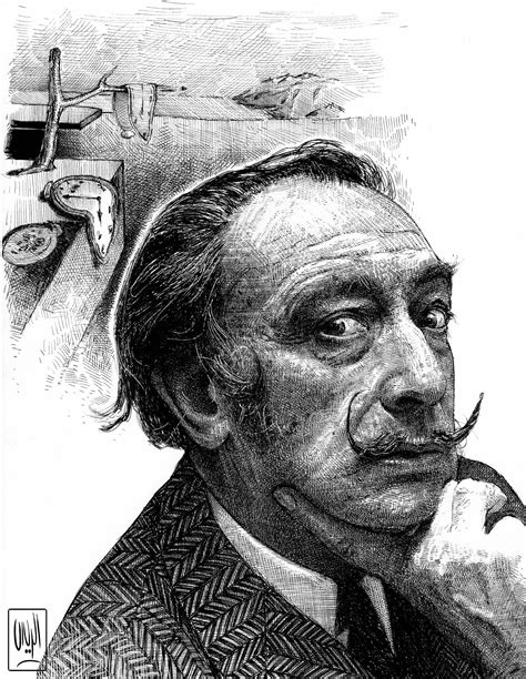 Salvador Dalí سلفادور دالي Painter Male Sketch Oil Painting