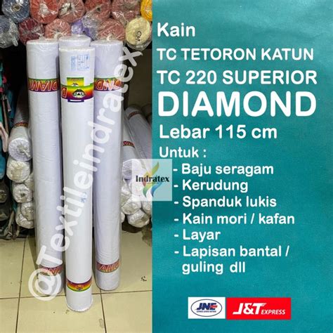 Jual Kain Putih Polos Tebal Tc Diamond Bahan Seragam Spanduk Pecel Lele