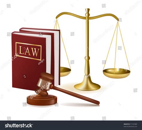 Judge Gavel Law Books Scales Vector Stock Vector Royalty Free