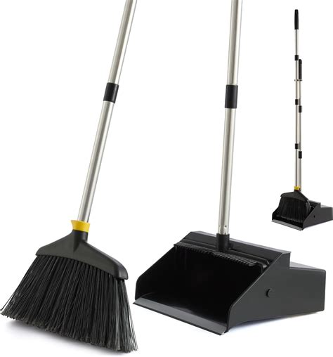Amazon.com: Commercial Broom and Dustpan Set, Broom with Dustpan Combo