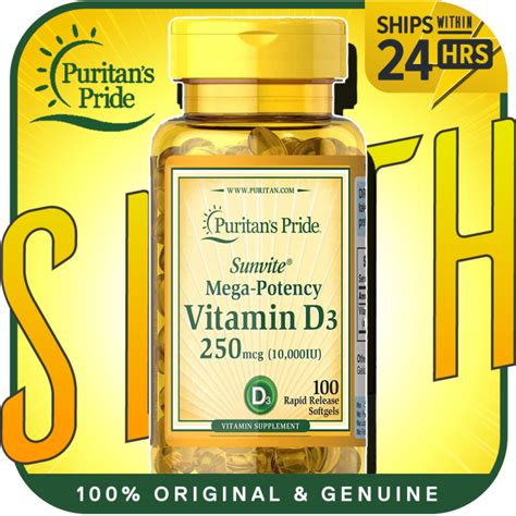 Puritans Pride Vitamin D3 250mg 10000iu Bolsters Health Immune System