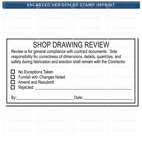 Regular Shop Drawing Review Stamp Submittal Review Stamps