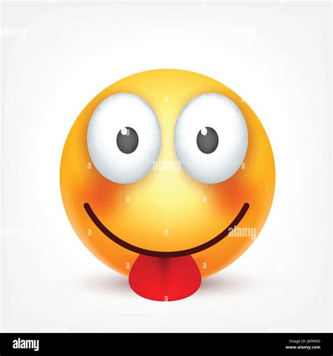 Smiley Mit Zunge L Chelndes Emoticon Gelbes Gesicht Mit Emotionen