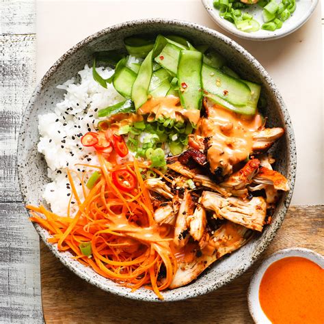 Chicken Bulgogi Bowls With Gochujang Spicy Mayo Lindsey Eats