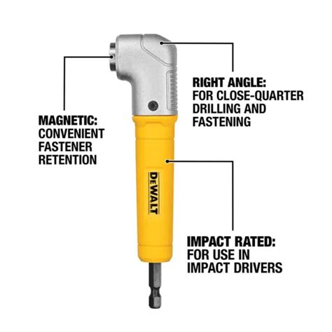 Dewalt Maxfit Right Angle Magnetic Attachment With Black And Gold Drill