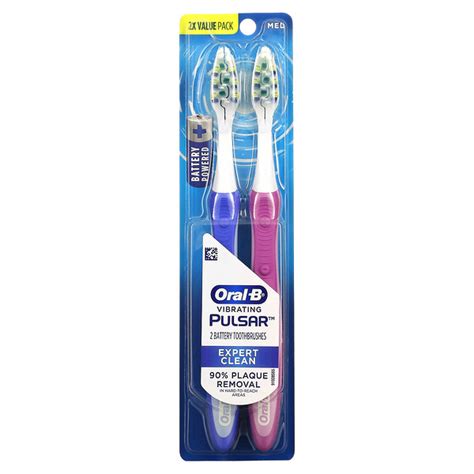 Oral B Vibrating Pulsar Battery Powered Toothbrush Medium 2 Pack