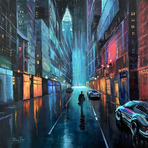 New York Neon Cyberpunk Painting